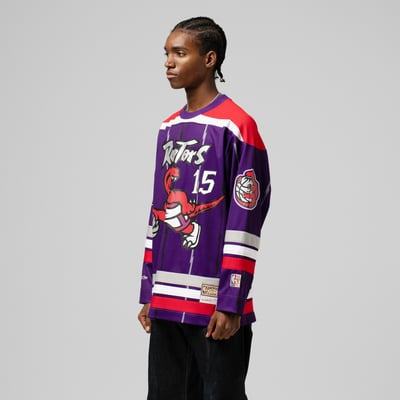 Vince Carter Toronto Raptors Mitchell & Ness Unisex Maxxed Out Fashion Hockey Jersey - Purple