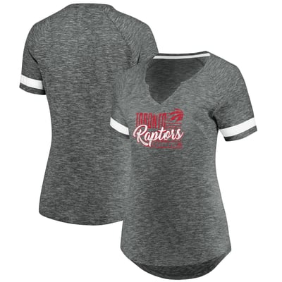 Toronto Raptors Fanatics Women's Showtime Winning With Pride Notch Neck T-Shirt - Gray/White