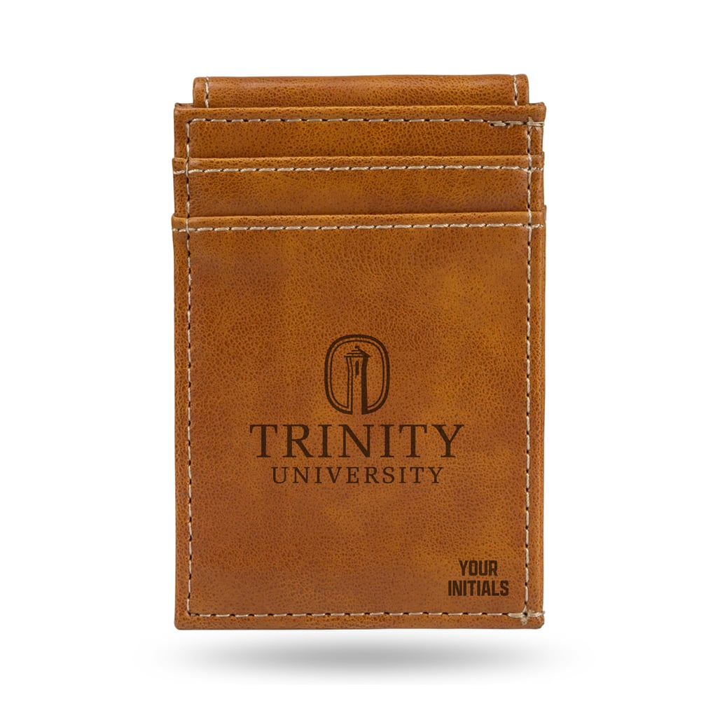 Trinity Tigers Personalized Front Pocket Wallet - Brown