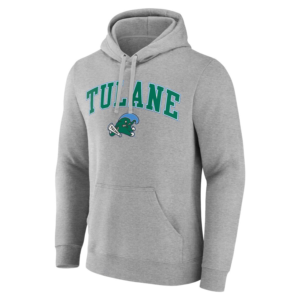 Tulane Green Wave Campus Pullover Hoodie - Gray