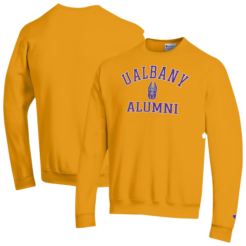 UAlbany Great Danes Champion Alumni Arched Pullover Sweatshirt - Yellow