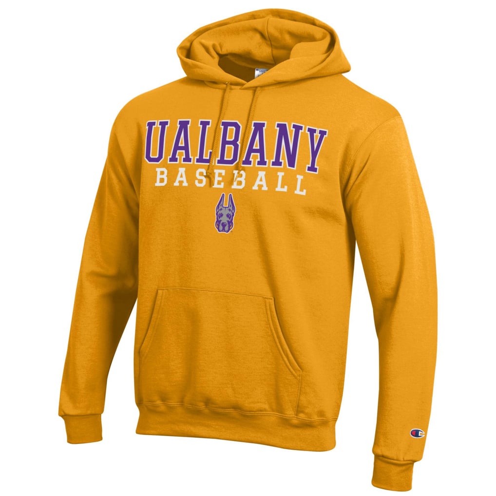  UAlbany Great Danes Champion Stack Baseball Powerblend Pullover Hoodie - Yellow