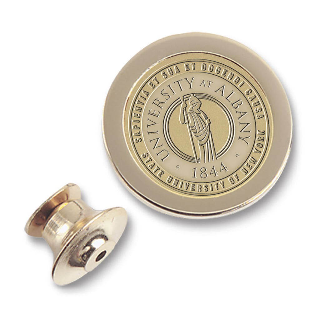 UAlbany Great Danes Shield Logo Lapel Pin - Gold