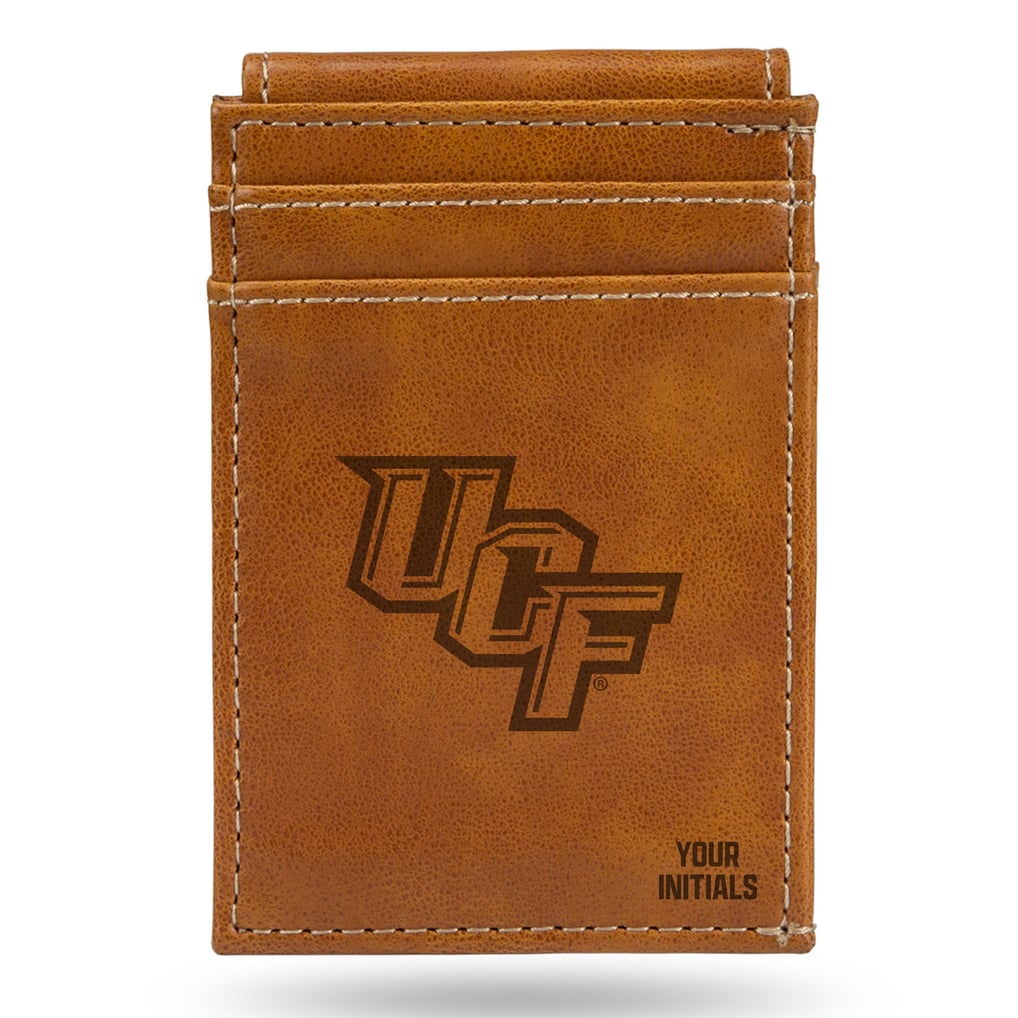 UCF Knights Personalized Front Pocket Wallet - Brown