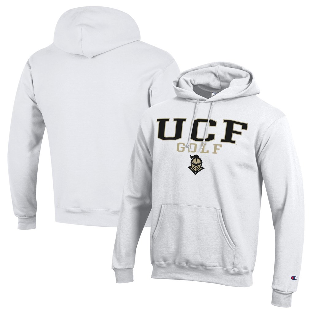  UCF Knights Champion Stacked Golf Powerblend Pullover Hoodie - White