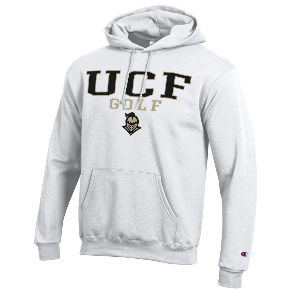  UCF Knights Champion Stacked Golf Powerblend Pullover Hoodie - White