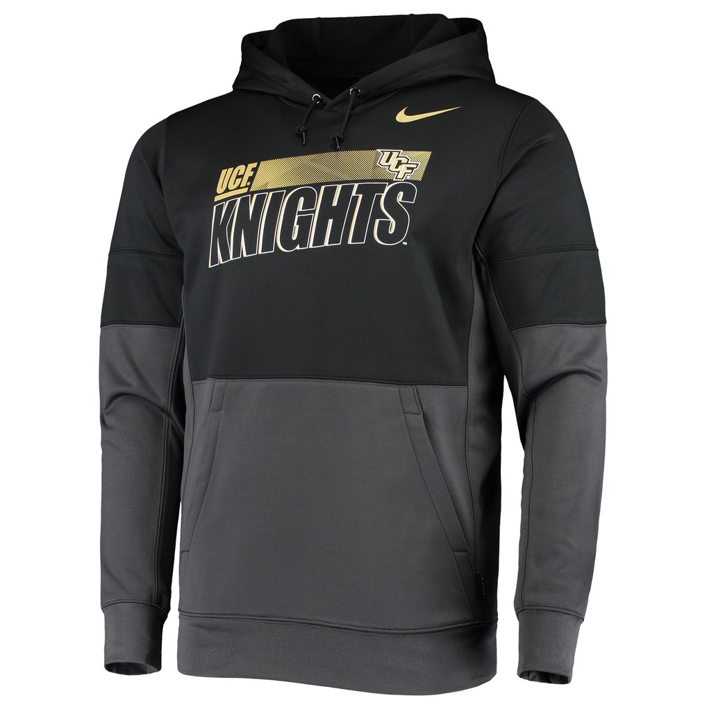 UCF Knights Nike Sideline Colorblock Pullover Performance Hoodie - Black