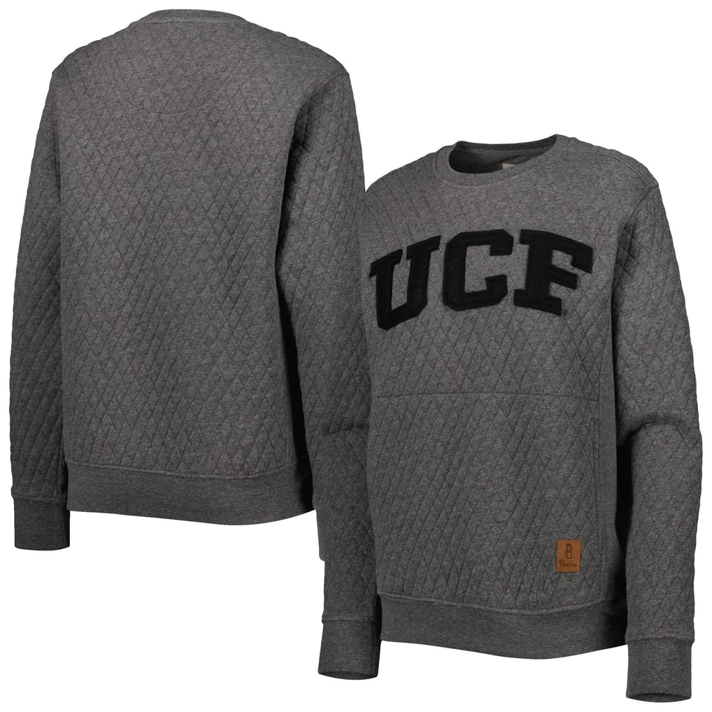 UCF Knights Pressbox Women's Moose Quilted Pullover Sweatshirt - Heather Charcoal