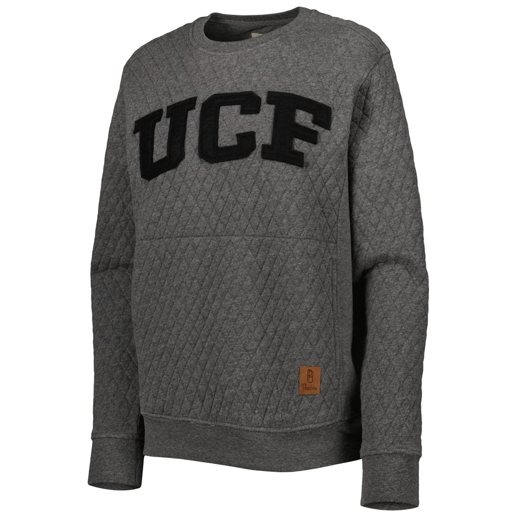 UCF Knights Pressbox Women's Moose Quilted Pullover Sweatshirt - Heather Charcoal