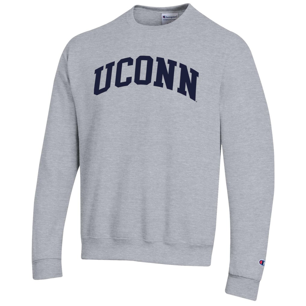  UConn Huskies Champion Basic Arch Fleece Pullover Sweatshirt - Heather Gray