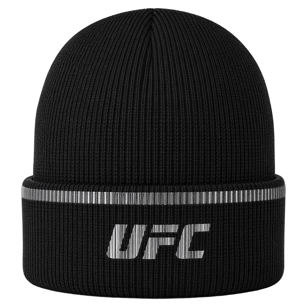 UFC Cuffed Reflective Knit Hat - Black