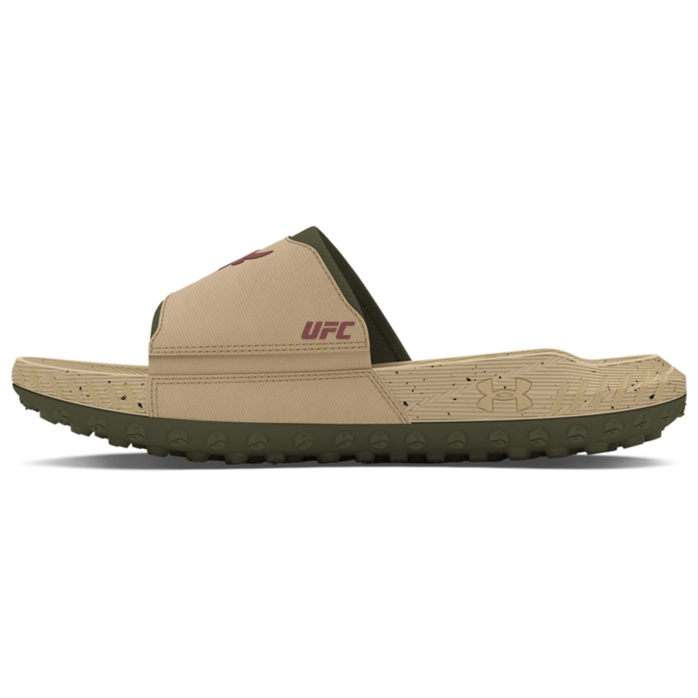 UFC Under Armour Unisex Rock 3 Slide Sandals – Tan