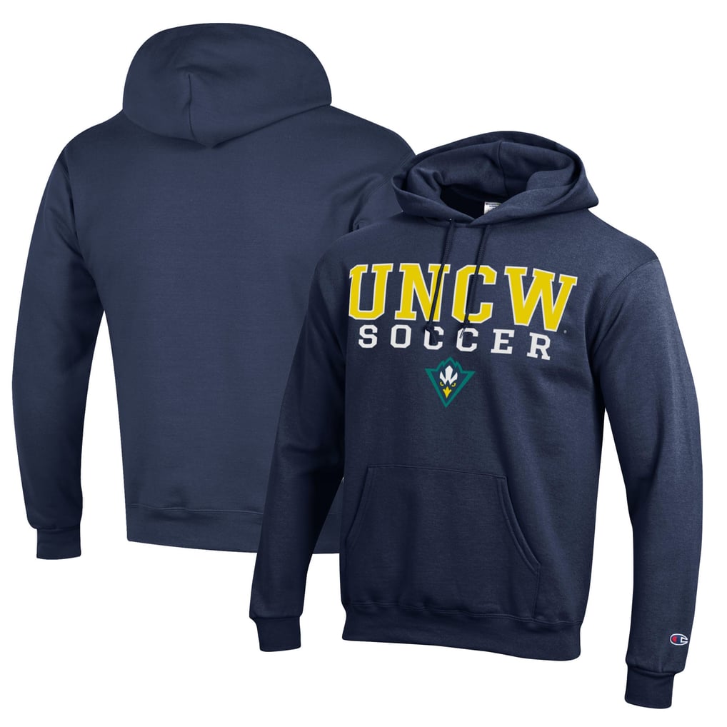 UNC Wilmington Seahawks Champion Soccer Stack Logo Powerblend Pullover Hoodie - Navy