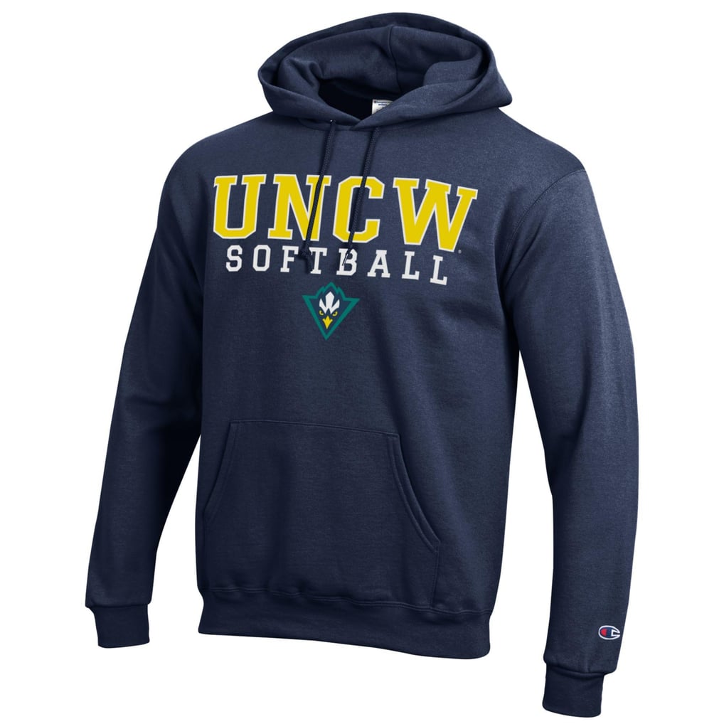  UNC Wilmington Seahawks Champion Stack Logo Softball Powerblend Pullover Hoodie - Navy