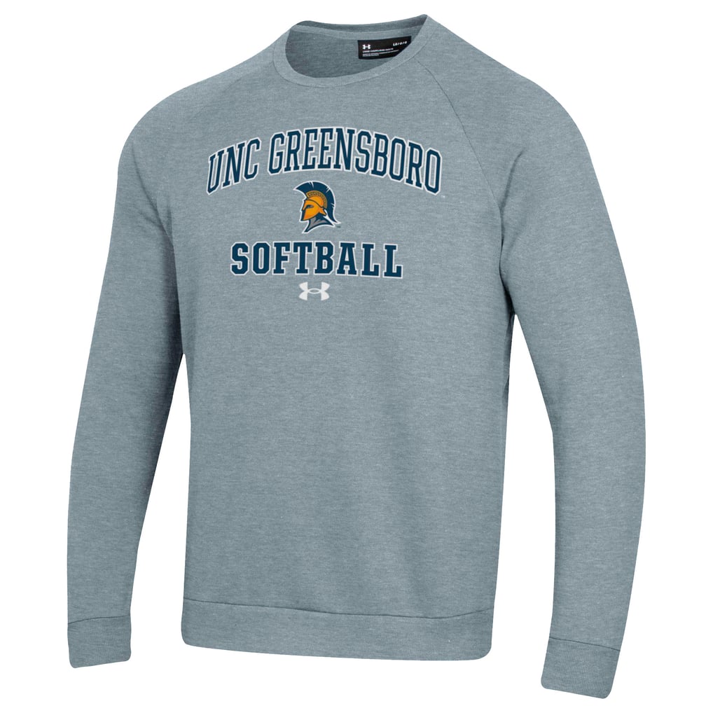 UNCG Spartans Under Armour All Day Arch Softball Fleece Raglan Pullover Sweatshirt - Gray