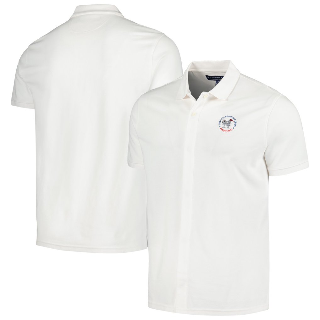U.S. Adaptive Open MagnaReady Solid Interlock Knit Polo - White