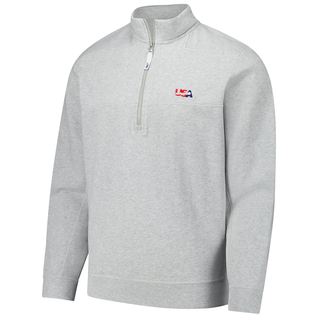 Men's U.S. National Development Program Vineyard Vines Heather Gray Shep Quarter-Zip Sweatshirt