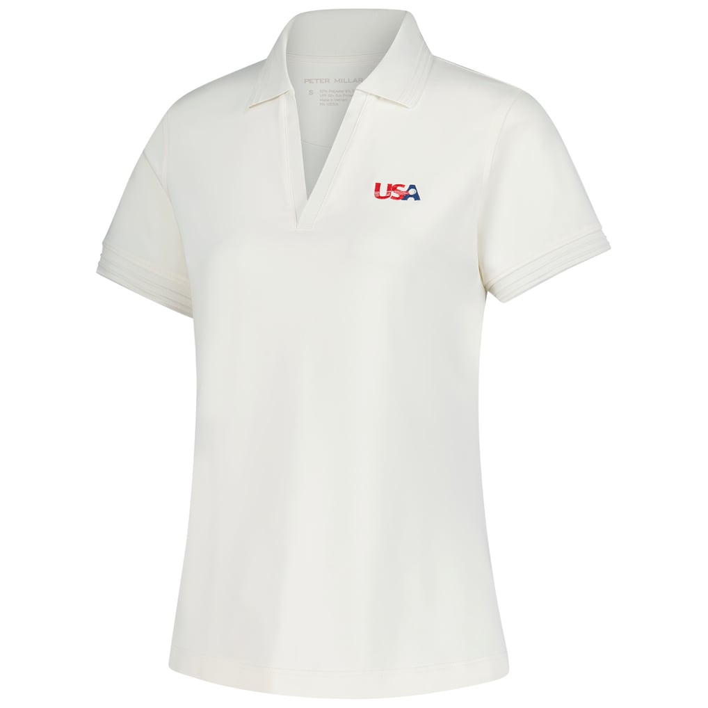 Women's U.S. National Development Program Peter Millar Cream Betty Drop V-Neck Polo