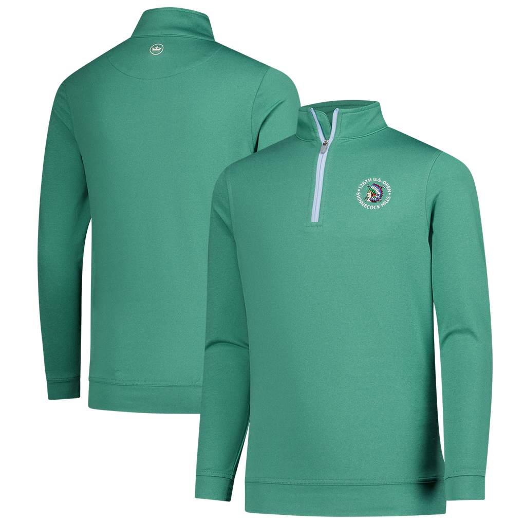 Youth 2026 U.S. Open Peter Millar Green Perth Melange Performance Quarter-Zip Pullover