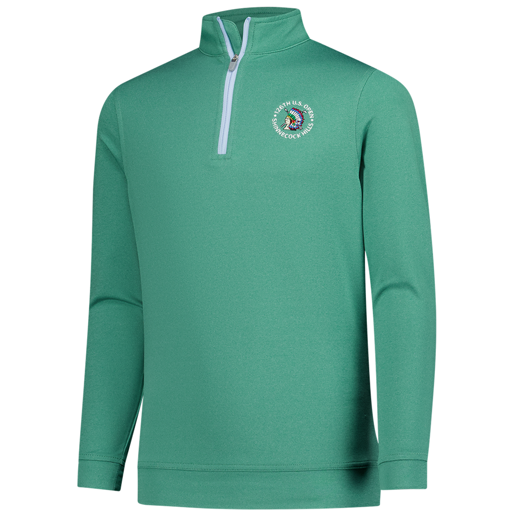 Youth 2026 U.S. Open Peter Millar Green Perth Melange Performance Quarter-Zip Pullover