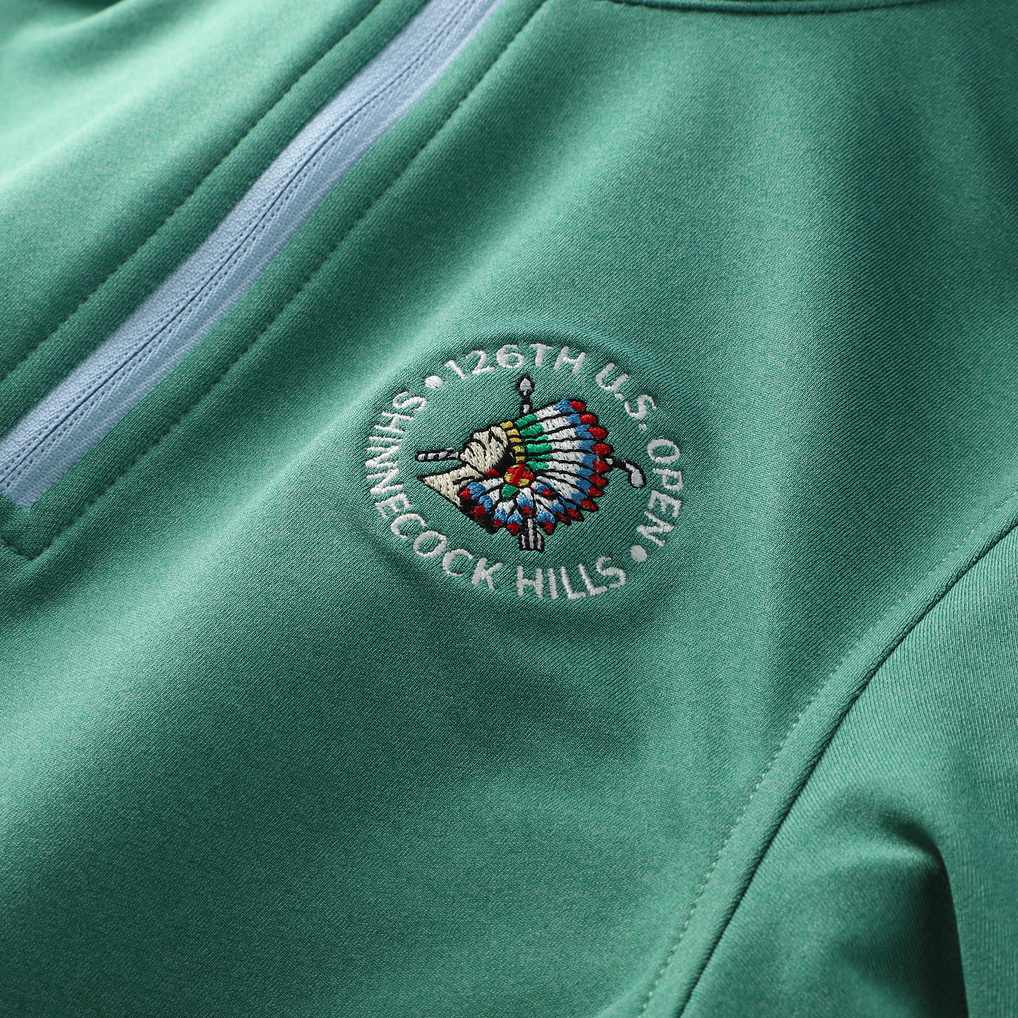 Youth 2026 U.S. Open Peter Millar Green Perth Melange Performance Quarter-Zip Pullover