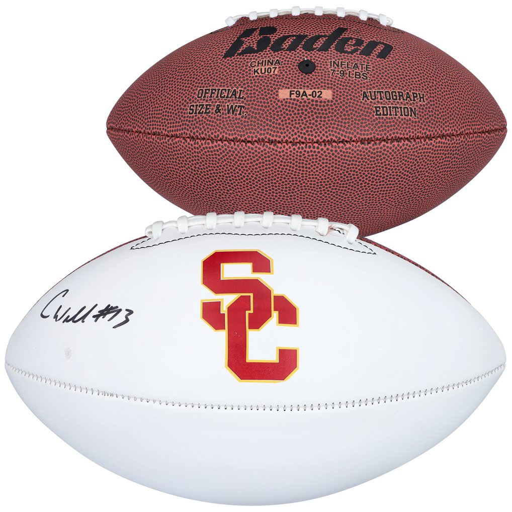 Caleb Williams USC Trojans Fanatics Authentic Autographed White Panel Football