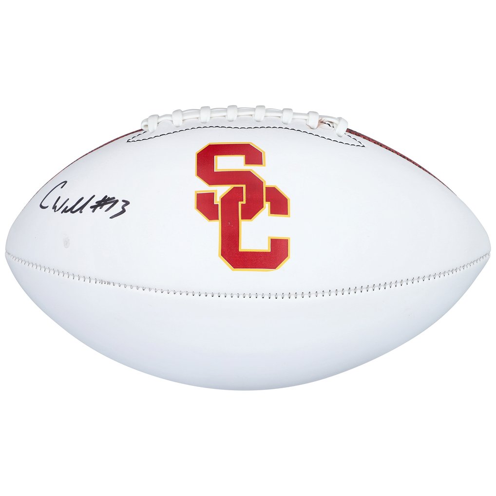 Caleb Williams USC Trojans Fanatics Authentic Autographed White Panel Football