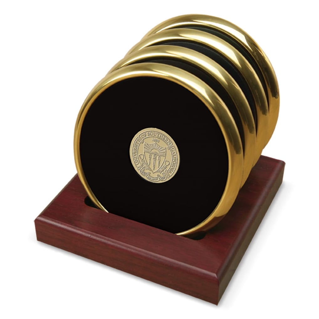USC Trojans 4-Pack Coaster Set - Gold