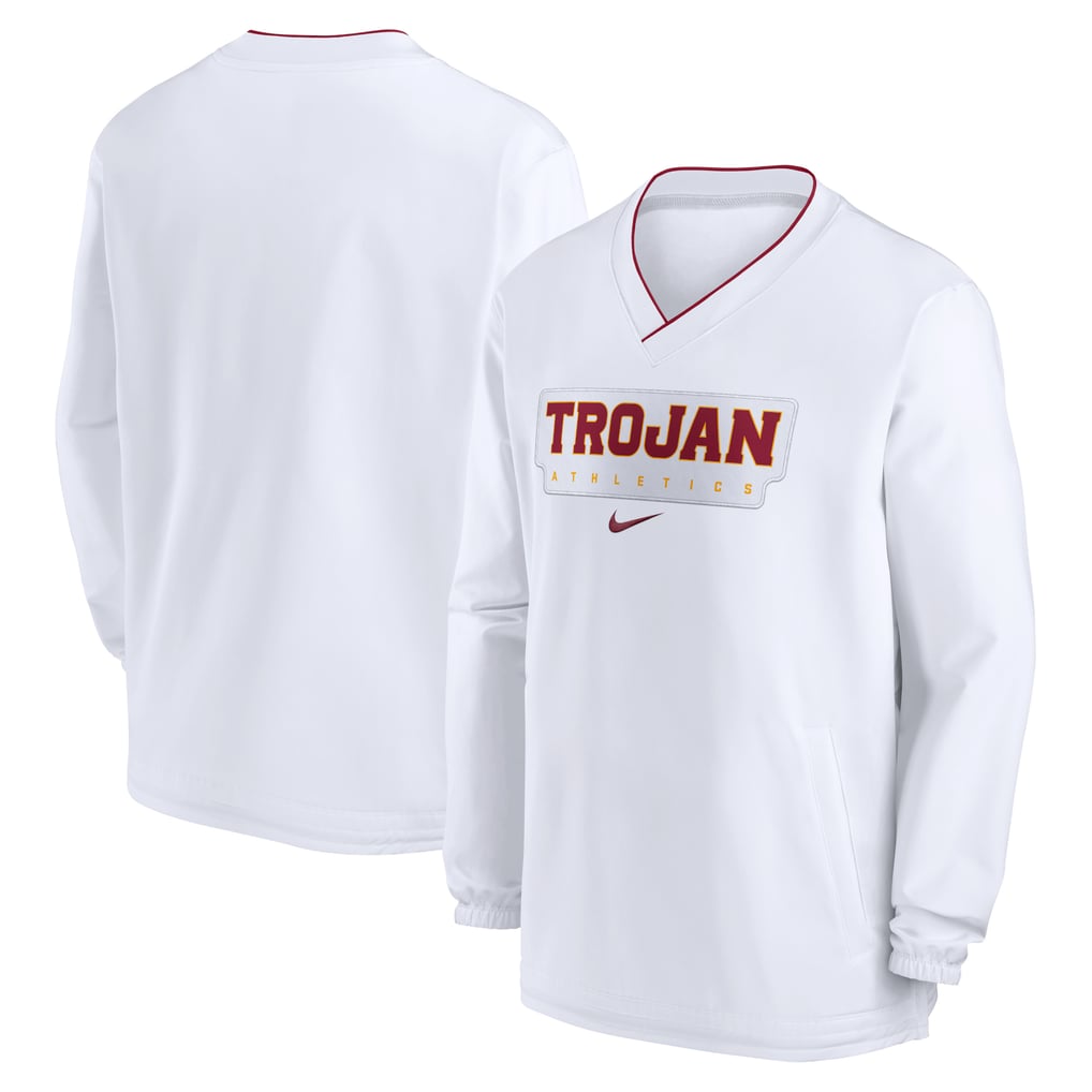 USC Trojans Nike 2024 Sideline Pullover Windshirt - White