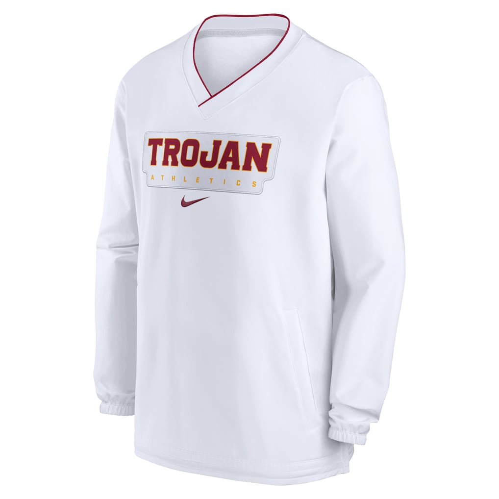 USC Trojans Nike 2024 Sideline Pullover Windshirt - White