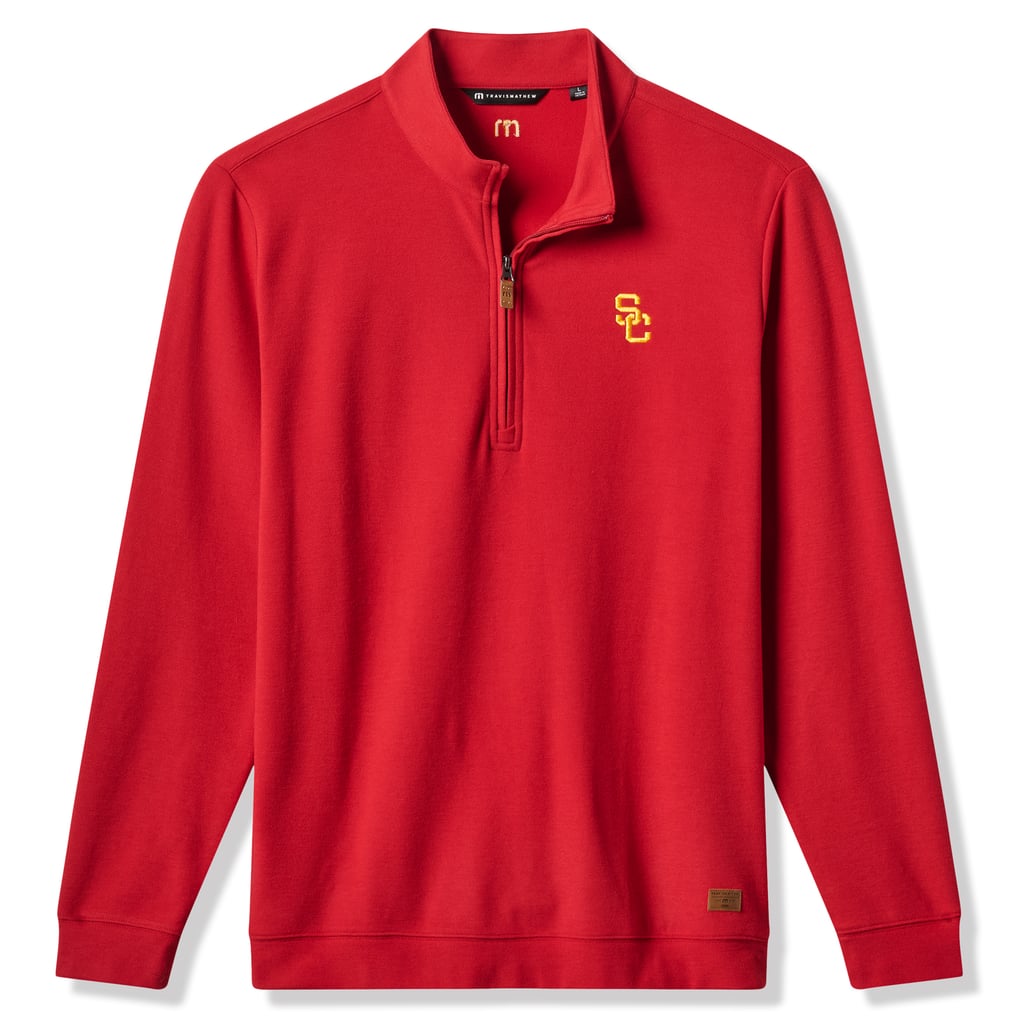 USC Trojans TravisMathew Cloud Home Game Quarter-Zip Tri-Blend Pullover - Cardinal