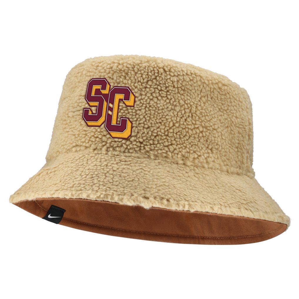  USC Trojans Nike Unisex Campus Prep Script Reversible Bucket Hat - Beige/Tan