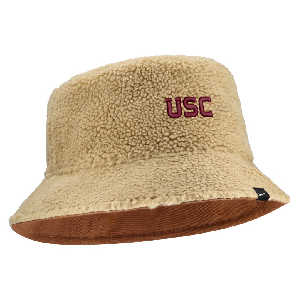  USC Trojans Nike Unisex Campus Prep Script Reversible Bucket Hat - Beige/Tan