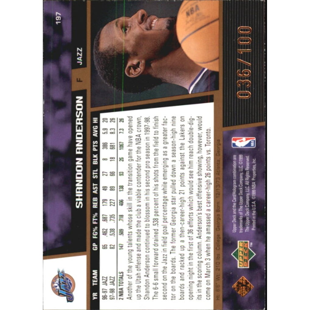 1998-99 Upper Deck Bronze #197 Shandon Anderson