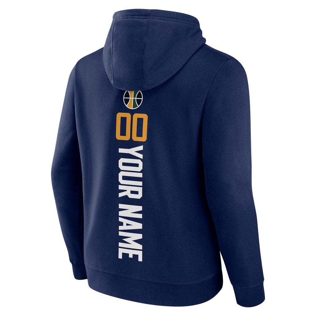 Utah Jazz Playmaker Personalized Name & Number Pullover Hoodie - Navy