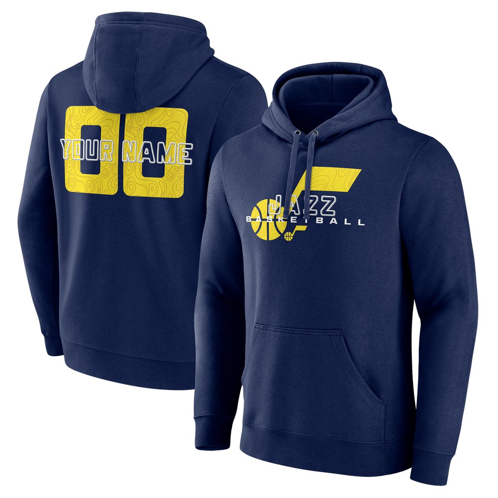 Utah Jazz Stellar Personalized Name & Number Pullover Hoodie - Navy