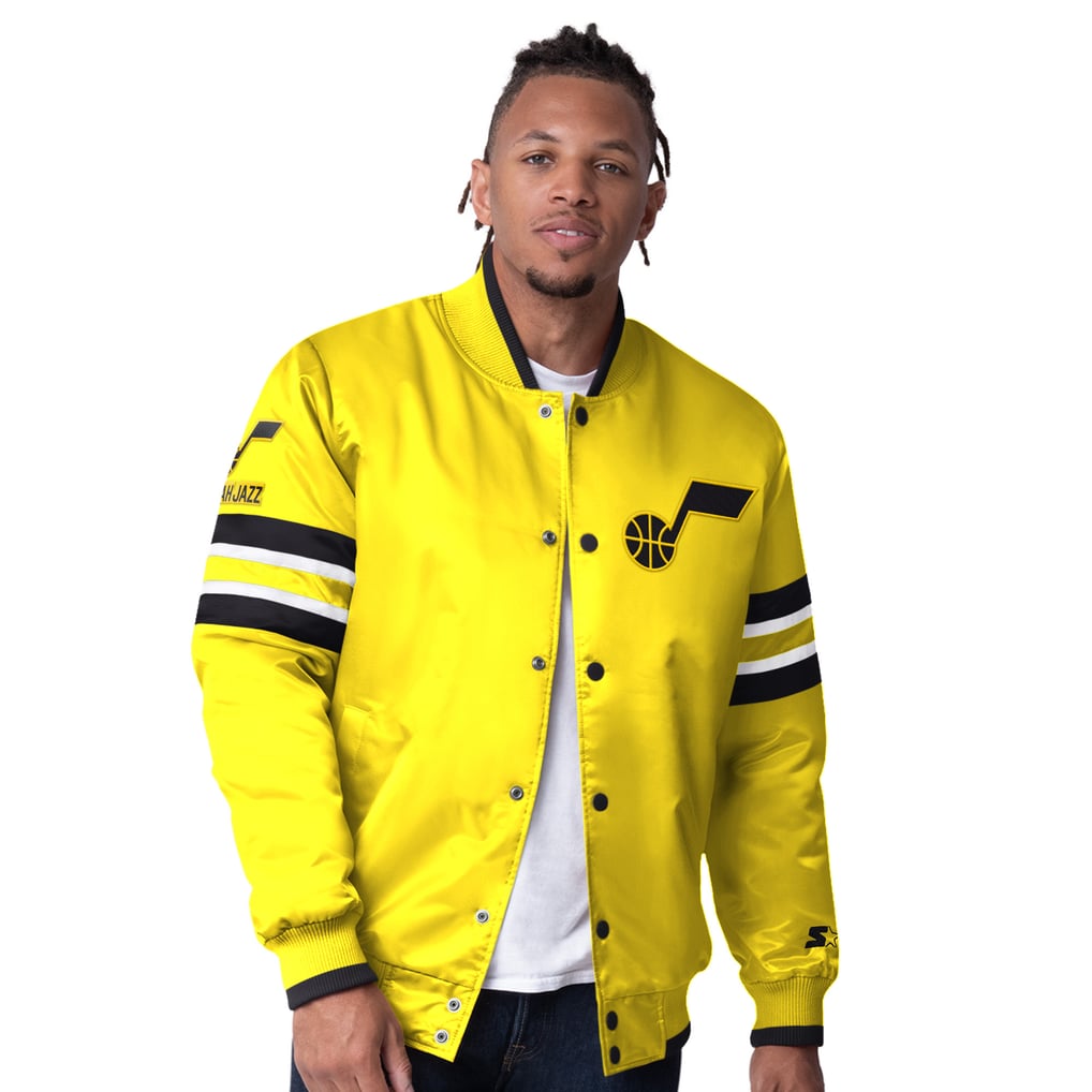 Utah Jazz Starter Scout Varsity Satin Full-Snap Jacket - Gold