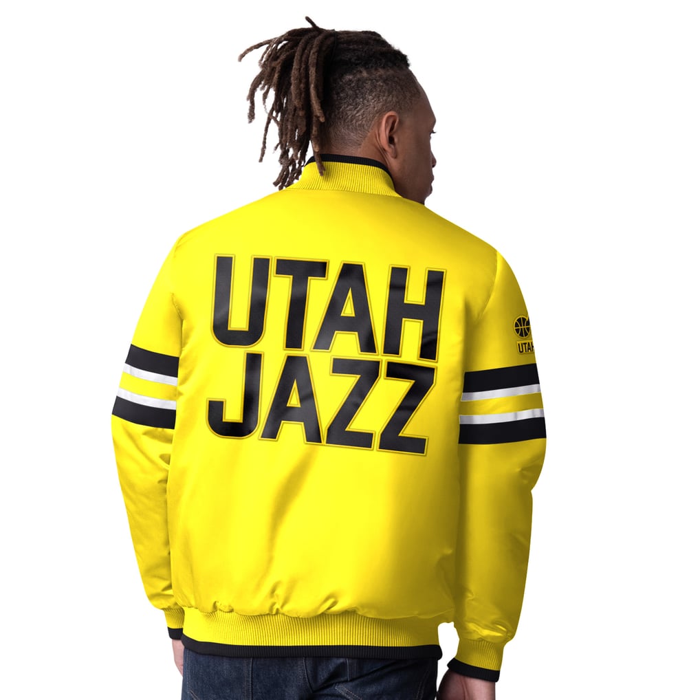 Utah Jazz Starter Scout Varsity Satin Full-Snap Jacket - Gold