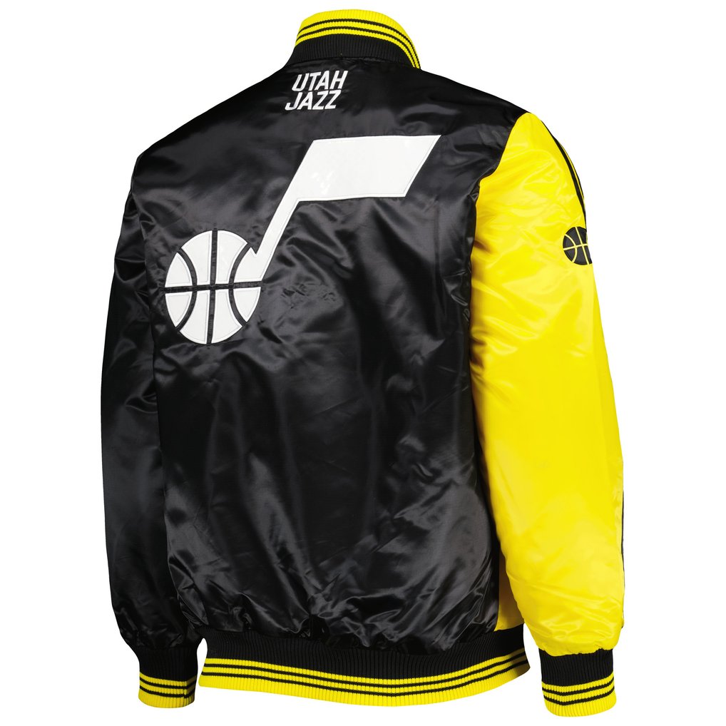 Utah Jazz Starter Fast Break Satin Full-Snap Jacket - Gold/Black