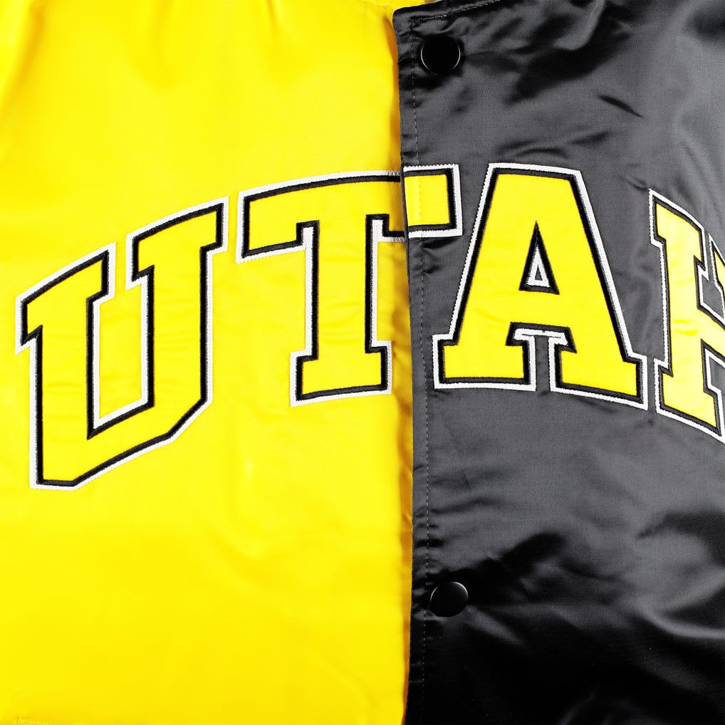Utah Jazz Starter Fast Break Satin Full-Snap Jacket - Gold/Black