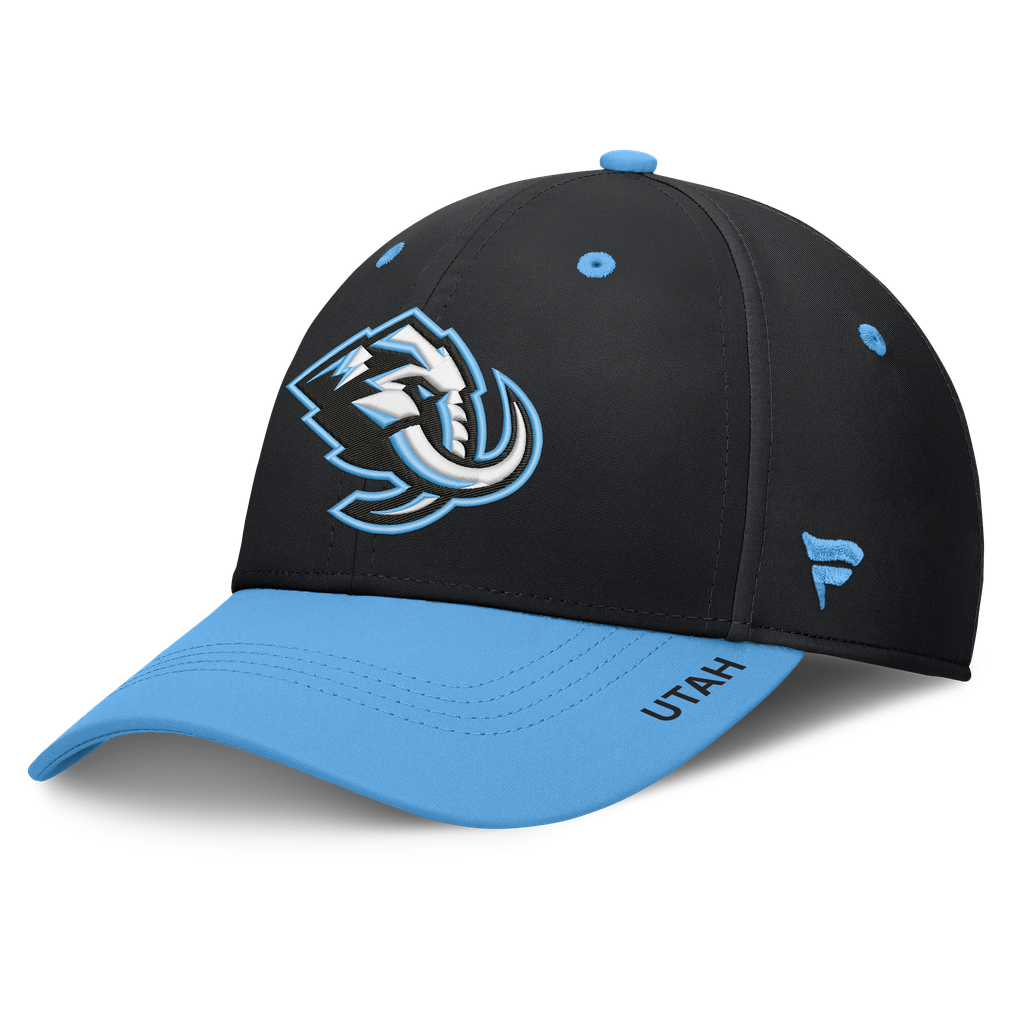 Utah Mammoth Fanatics Authentic Pro Rink Stretch Hat - Black/Light Blue