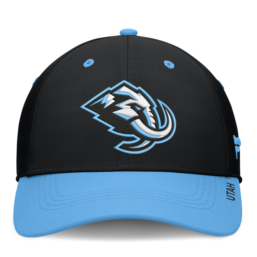 Utah Mammoth Fanatics Authentic Pro Rink Stretch Hat - Black/Light Blue