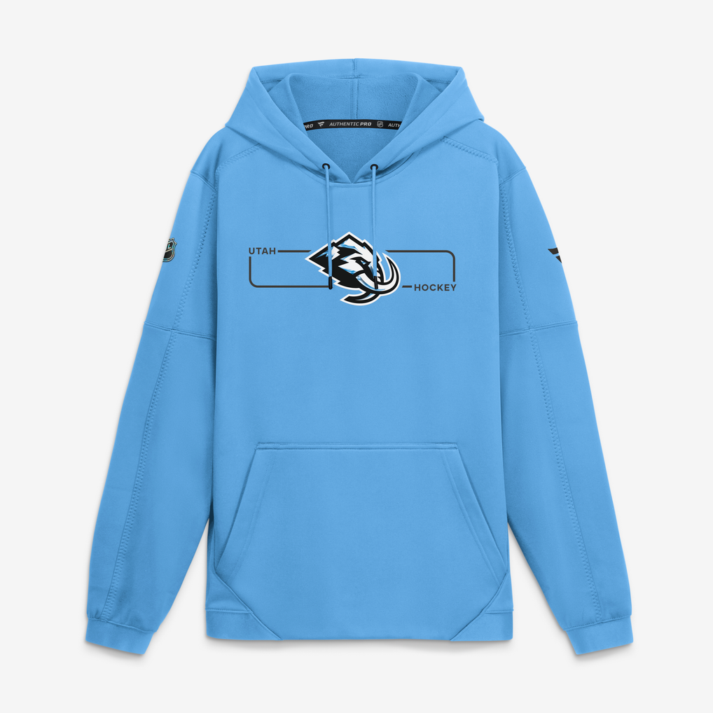 Utah Mammoth Fanatics Authentic Pro Rink Fleece Pullover Hoodie - Light Blue