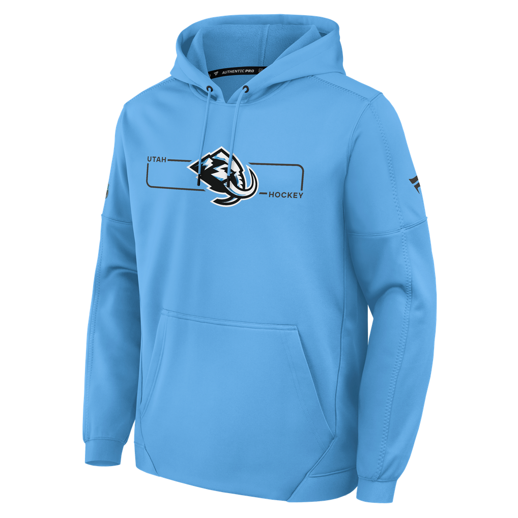 Utah Mammoth Fanatics Authentic Pro Rink Fleece Pullover Hoodie - Light Blue