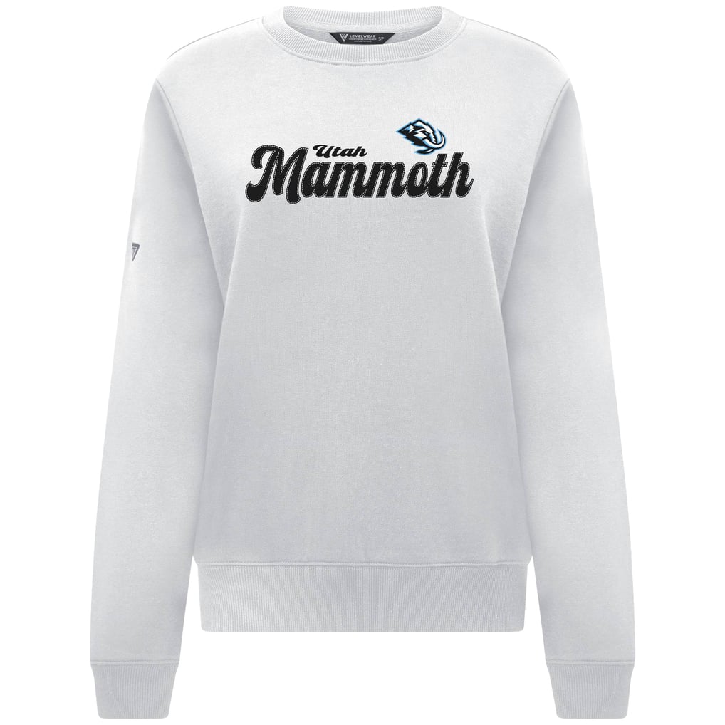 Utah Mammoth Levelwear Women's Yvette Big Script Tri-Blend Sweatshirt - White