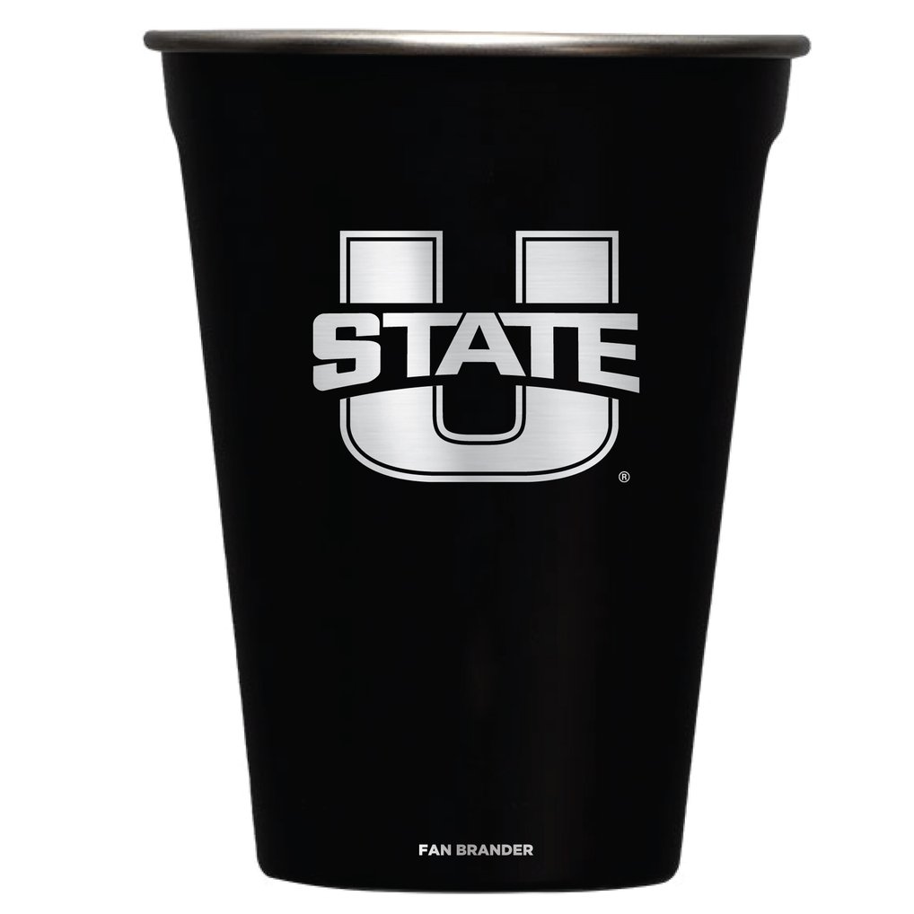 Utah State Aggies Corkcicle Four-Pack 18oz. Laser-Etched Eco Stacker Set - Black