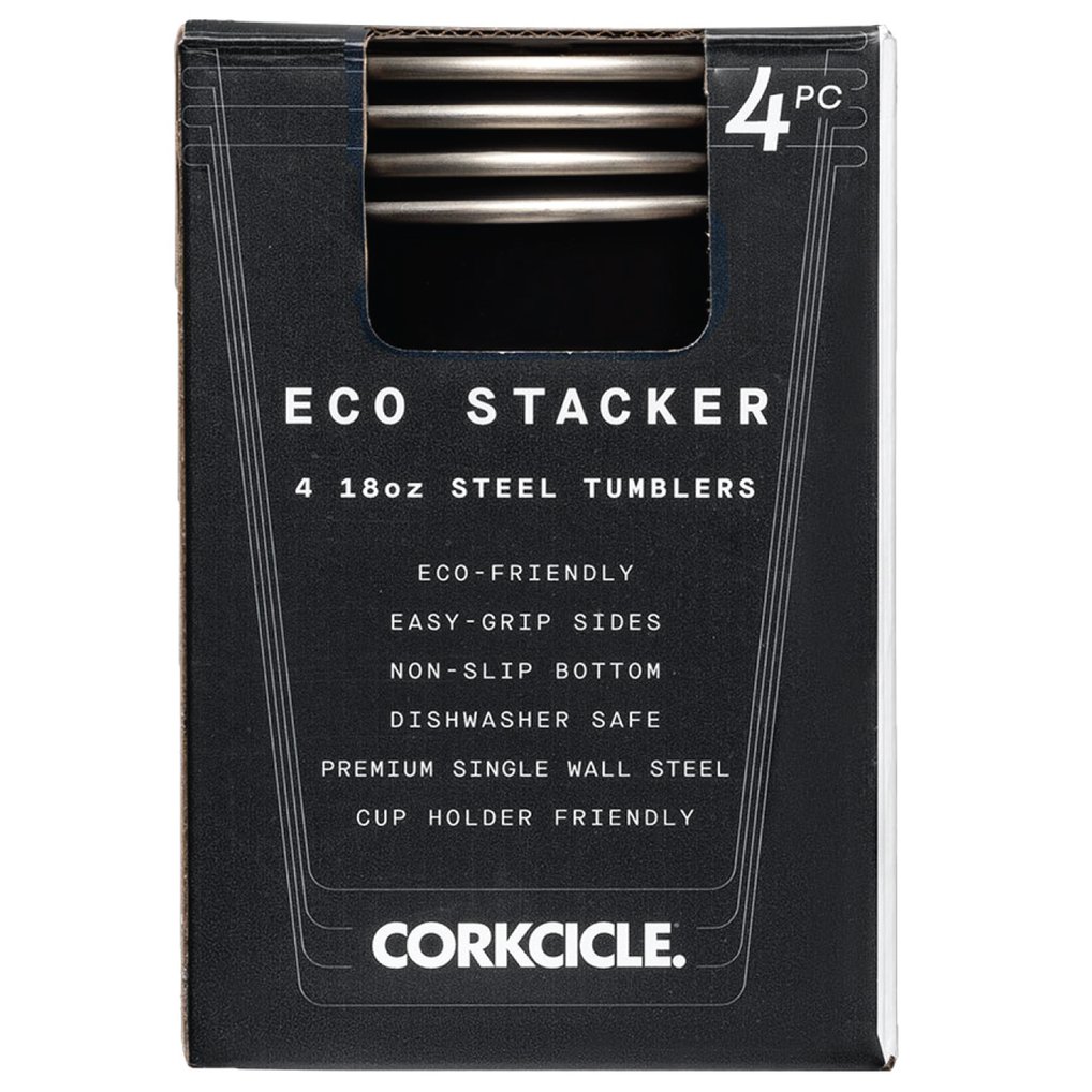 Utah State Aggies Corkcicle Four-Pack 18oz. Laser-Etched Eco Stacker Set - Black
