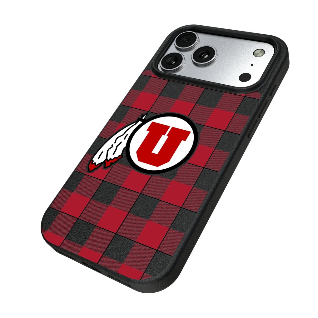 Utah Utes Keyscaper Plaid Magnetic Bump iPhone Case
