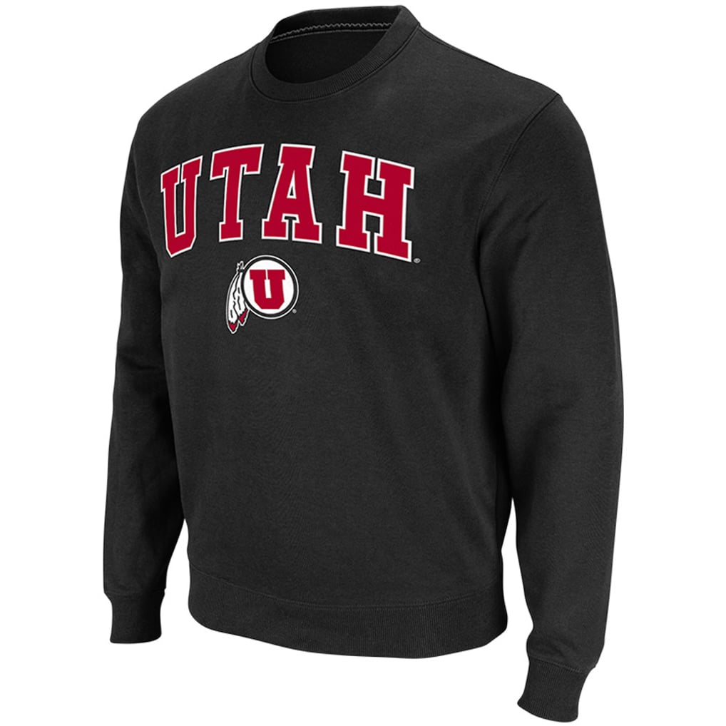 Utah Utes Colosseum Arch & Logo Tackle Twill Pullover Sweatshirt - Black