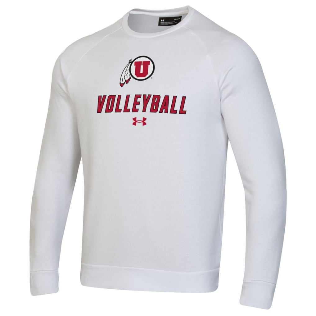 Utah Utes Under Armour Volleyball Rival Fleece Raglan Pullover Sweatshirt - White